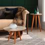 Imagem de Conjunto Mesa Centro e Lateral Retrô Cissa - Off White com Freijó - RPM Móveis