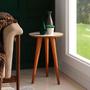 Imagem de Conjunto Mesa Centro e Lateral Retrô Cissa - Off White com Freijó - RPM Móveis
