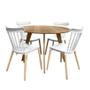 Imagem de Conjunto Mesa Cimol Linhares 108cm com 4 Cadeiras de Plástico 80042E-BULK Elomio - Branco