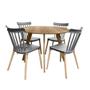 Imagem de Conjunto Mesa Cimol Linhares 108cm com 4 Cadeiras de Plástico 80042E-BULK Elomio - Cinza