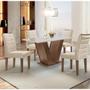 Imagem de Conjunto Mesa Classic 120x80 com Tampo em Vidro Dakota com 4 Cadeiras FlorenAa Cel MA³veis