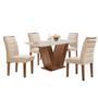 Imagem de Conjunto Mesa Classic 120x80 com Tampo em Vidro Dakota com 4 Cadeiras FlorenAa Cel MA³veis