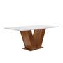 Imagem de Conjunto Mesa Classic 160x80 com Tampo em Vidro Dakota com 6 Cadeiras Cel Móveis