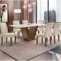 Imagem de Conjunto Mesa Classic 160x80 com Tampo em Vidro Dakota com 6 Cadeiras Cel Móveis