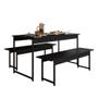 Imagem de Conjunto Mesa Com 2 Bancos Estilo Industrial Lugano Preto Fosco - M.a