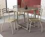 Imagem de Conjunto Mesa com 4 Cadeiras CMC909NK Linha Crome Combos Kappesberg Crome