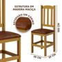 Imagem de Conjunto Mesa Com 4 Cadeiras Com Estofado material sintético Marrom 120cm Marrom Diamante Shop Jm