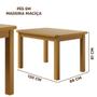 Imagem de Conjunto Mesa Com 4 Cadeiras Com Estofado material sintético Marrom 120cm Marrom Diamante Shop Jm