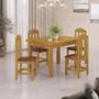 Imagem de Conjunto Mesa Com 4 Cadeiras Com Estofado material sintético Marrom 120cm Marrom Safira Shop Jm