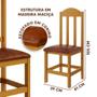 Imagem de Conjunto Mesa Com 4 Cadeiras Com Estofado material sintético Marrom 120cm Marrom Safira Shop Jm