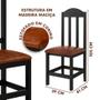 Imagem de Conjunto Mesa Com 4 Cadeiras Em Madeira Maciça Estofadas Em material sintético Marrom 120cm Preto Olivia Shop Jm