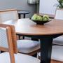 Imagem de Conjunto Mesa com 4 Cadeiras Extensível com Encosto Tela 100% MDF Preto Bege Dalla Costa