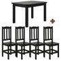 Imagem de Conjunto Mesa Com 4 Cadeiras Madeira Maciça 120cm Preto Sapphira Shop Jm