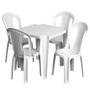 Imagem de Conjunto Mesa Com 4 Cadeiras Plasticas Bistro Giovana Branca Sem Braco Cap150kg - Duo