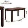 Imagem de Conjunto Mesa Com 6 Cadeiras Com Estofado material sintético Marrom 160cm Castanho Safira Shop Jm
