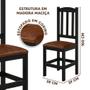Imagem de Conjunto Mesa Com 6 Cadeiras Com Estofado material sintético Marrom 160cm Preto Diamante Shop Jm