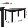 Imagem de Conjunto Mesa Com 6 Cadeiras Com Estofado material sintético Marrom 160cm Preto Diamante Shop Jm