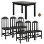 Imagem de Conjunto Mesa Com 6 Cadeiras Em Madeira Maciça 160cm Preto Olivia Shop Jm