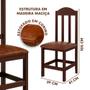 Imagem de Conjunto Mesa Com 6 Cadeiras Em Madeira Maciça Estofadas Em material sintético Marrom 160cm Castanho Olivia Shop Jm