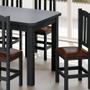 Imagem de Conjunto Mesa Com 8 Cadeiras Em Madeira Maciça Estofadas Em material sintético Marrom 200cm Preto Stone Shop Jm