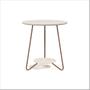 Imagem de Conjunto Mesa de Apoio e Centro Liz Off White com Pés de Ferro - EJ Móveis