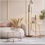 Imagem de Conjunto Mesa de Apoio e Centro Liz Off White com Pés de Ferro - EJ Móveis
