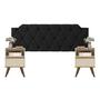 Imagem de Conjunto Mesa De Cab Com Gaveta  Cabeceira Estofada Box Para Cama Queen