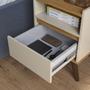 Imagem de Conjunto Mesa De Cab Com Gaveta  Cabeceira Estofada Box Para Cama Queen