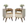 Imagem de Conjunto Mesa De Cab Com Gaveta  Cabeceira Estofada Box Para Cama Queen