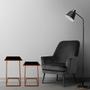 Imagem de Conjunto Mesa De Canto Industrial Dupla Lateral Sieger Decoração Para Sala Cobre e Preto