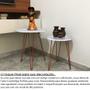 Imagem de Conjunto Mesa De Canto Lateral Dupla Cambridge Tripé Cobre e Branco