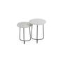 Imagem de Conjunto Mesa de Canto Trude 55cm X 45cm X 45cm Branco / Preto