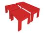 Imagem de Conjunto Mesa de Centro com 2 mesas de Apoio Laqueada - Vermelho