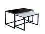 Imagem de Conjunto Mesa De Centro Industrial 85cm e 80cm Aço Preto Duo Madeira