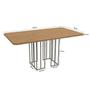 Imagem de Conjunto: Mesa de Cozinha Duina c/ Tampo de Madeira 160cm e 6 Cadeiras Noruega Niquel/Freijo - Courano Cappuccino - Kappesberg