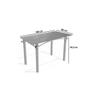 Imagem de Conjunto: Mesa de Cozinha Elba c/ Tampo de Vidro 80x140cm e 6 Cadeiras Florença Niquel/Bronze - Courano Branco - Kappesberg