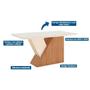 Imagem de Conjunto: Mesa de Cozinha Épic SC24 Tampo Madeirado c/ Vidro Canto Curvo 160x90cm e 6 Cadeiras Anne Nature/Courano/Creme - Henn