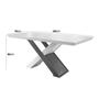 Imagem de Conjunto: Mesa de Cozinha Imperatriz Tampo Madeirado c/ Vidro Reto 180x90 e 6 Cadeiras Amsterdã Imbuia/Off White - Linho Grafite - Rufato