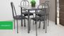 Imagem de Conjunto Mesa de cozinha Jantar em aço com 4 Cadeiras Madri granito 80cm cor Craqueada cinza