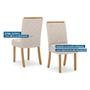 Imagem de Conjunto: Mesa de Cozinha Lins c/ Tampo Madeirado c/ Vidro Curvo 180x90cm e 6 Cadeiras Malu Nature/Suede Light Marrom Amendoa - Henn