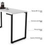 Imagem de Conjunto Mesa de Cozinha Prattica Industrial 120cm com 2 Banquetas F02 Branco - Mpozenato