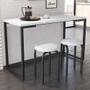 Imagem de Conjunto Mesa de Cozinha Prattica Industrial 120cm com 2 Banquetas F02 Branco - Mpozenato