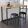 Imagem de Conjunto Mesa de Cozinha Prattica Industrial 120cm com 2 Banquetas F02 Nature/Preto - Mpozenato