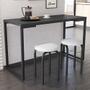 Imagem de Conjunto Mesa de Cozinha Prattica Industrial 120cm com 2 Banquetas F02 Preto/Branco - Mpozenato