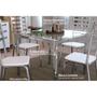 Imagem de Conjunto: Mesa de Cozinha Reno c/ Tampo Vidro 90cm + 4 Cadeiras Alemanha  Cromada/Branco - Kappesberg