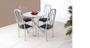 Imagem de Conjunto Mesa de cozinha Sala de Jantar Monik redonda 90cm Vidro com 8mm + 4 cadeiras altas Top CROMADA com assento Preto liso Ultimas unds no valor