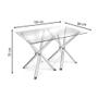 Imagem de Conjunto: Mesa de Cozinha Volga c/ Tampo de Vidro 150cm + 6 Cadeiras Lisboa Cromada/Branco - Kappesberg