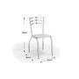 Imagem de Conjunto: Mesa de Cozinha  Volga c/ Tampo de Vidro 150cm + 6 Cadeiras Portugal Cromada - Assento Preto - Kappesberg