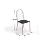 Imagem de Conjunto: Mesa de Cozinha Volga c/ Tampo de Vidro 95cm + 4 Cadeiras Noruega Cromada - Assento Preto - Kappesberg