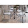Imagem de Conjunto: Mesa de Cozinha Volga c/ Tampo Vidro 95cm + 4 Cadeiras Portugal Cromada/Branco - Kappesberg